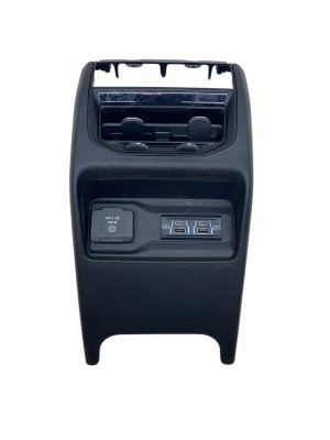 2014-2021 Jeep Grand Cherokee Black Center Console Trim Panel with Air Vent and USB Port - Rear (Used OEM)