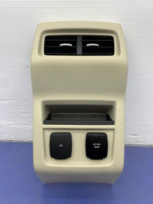 2019-2024 Ford Edge White Center Console End Cap Cover with Air Vent and AC Charging Ports - Rear (Used OEM)