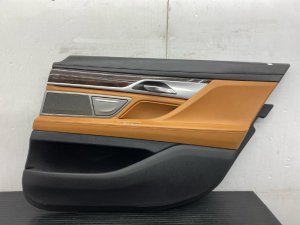 2016-2022 BMW 740i Black Door Interior Trim Panel without Sunshade - Rear, Right (Passenger) (Used OEM)