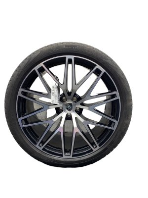 2022-2025 Porsche Macan Silver 21x10 Y-Spoke Silver with Black Pockets Alloy Wheel (Used OEM)