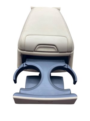2016-2022 BMW 740i Beige Bench Seat Folding Armrest with Cupholder - Rear, Right (Passenger) (Used OEM)