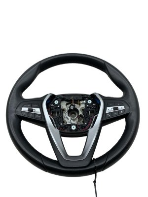 2020-2023 BMW X6 Black Leather Steering Wheel with Paddle Shifters and Switches - Front (Used OEM)