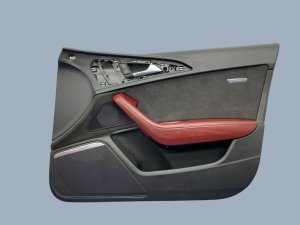 2012-2018 Audi A6 Arras Red Alcantara Leather Door Interior Trim Panel - Front, Right (Passenger) (Used OEM)