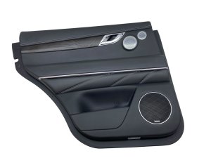 2021-2024 Genesis GV80 Black Door Interior Trim Panel with Wood Grain and Lexicon Audio - Rear, Left (Driver) (Used OEM)