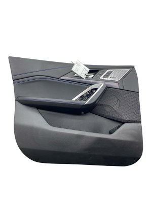 2023-2025 BMW X1 Black w/ Blue Stitching Door Interior Trim Panel - Front, Left (Driver) (Used OEM)