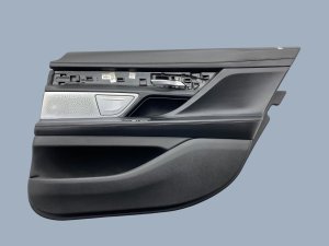2016-2022 BMW 740i Black Door Interior Trim Panel with Nappa Leather - Rear, Right (Passenger) (Used OEM)