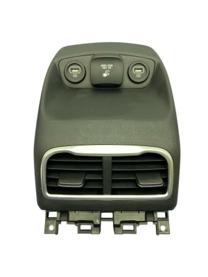 2021-2023 Hyundai Santa Fe Obsidian Black Lower Center Console Trim with Vents and Power Supply - Rear (Used OEM)