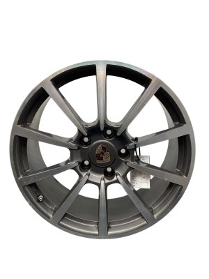 2012-2016 Porsche 911 Gray 20x8.5 Carrera Classic II 10-Spoke Machined Charcoal Alloy Front Wheel (Used OEM)