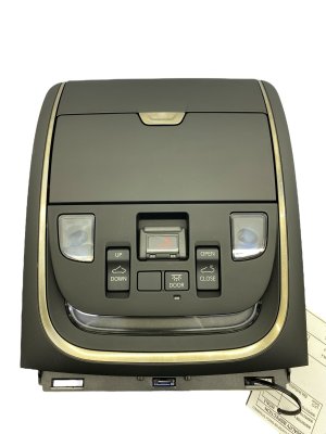 2018-2021 Lexus LS500 Black Overhead Roof Console with Dome and Map Light - Front (Used OEM)