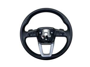 2017-2024 Audi Q7 Black Heated Leather Steering Wheel with Paddle Shifters and Media Controls (Used OEM)