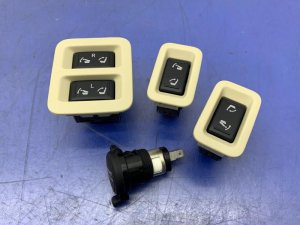 2011-2013 INFINITI QX56 Tan Power Folding Seat Switch Set with 12V Power Outlet - Rear (Used OEM)
