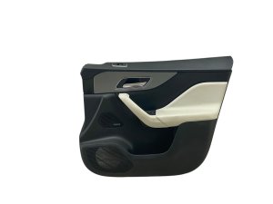 2017-2020 Jaguar F-Pace Black Door Interior Trim Panel with Meridian Audio and Mesh Aluminum Trim - Front, Right (Passenger) (Used OEM)