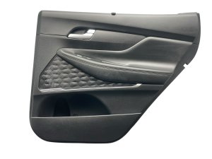 2021-2023 Hyundai Santa Fe Obsidian Black Door Interior Trim Panel with Heated Seat, Premium Audio and Sunshade - Rear, Right (Passenger) (Used OEM)