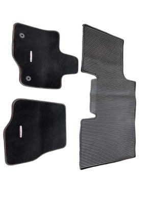 2015-2020 Ford F-150 Black Front and Rear Carpet and Rubber Floor Mat Set (Used OEM)