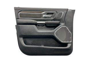 2019-2021 Ram 1500 Black Door Interior Trim Panel with Wood Grain - Front, Left (Driver) (Used OEM)