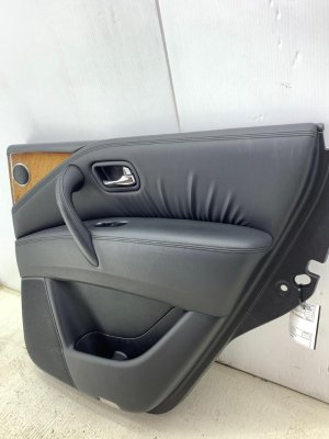 2011-2013 INFINITI QX56 Black Door Interior Trim Panel - Rear, Right (Passenger) (Used OEM)