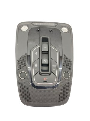 2020-2025 Audi Q7 Black Overhead Console with Dome Light and Switch - Front (Used OEM)