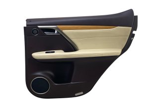 2018-2022 Lexus RX350L Brown Door Interior Trim Panel with Wood Grain - Rear, Right (Passenger) (Used OEM)