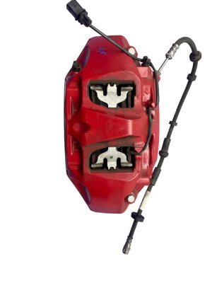 2017-2025 Audi Q7 Red 6-Piston Disc Brake Caliper Assembly - Front, Left (Driver) (Used OEM)