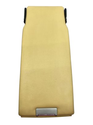 2010-2016 Porsche Panamera Beige Center Leather Armrest with Storage Compartment - Rear, Right (Passenger) (Used OEM)