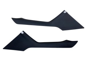 2023-2026 Maserati Grecale Black w/ Grey Stitching Center Console Upper Trim Panel Set - Front (Used OEM)