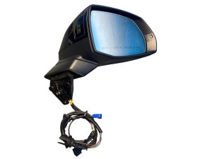 2017-2019 Audi Q7 Black Power Folding Heated Auto-Dimming Door/Side View Mirror with Camera and Blind Spot - Front, Right (Passenger) (Used OEM)