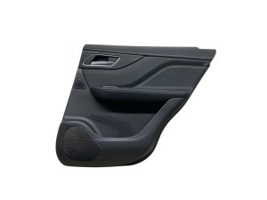 2017-2020 Jaguar F-Pace Black Door Interior Trim Panel with Carbon Fiber Insert - Rear, Right (Passenger) (Used OEM)