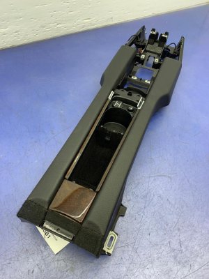 2010-2016 Porsche Panamera Black Floor Console with Cupholder Assembly - Rear (Used OEM)
