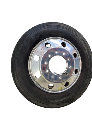 2005-2022 Ford F-550 Super Duty Silver 19.5x6 Aluminum Dual Rear Wheel (DRW) Wheel Rim - Front (Used OEM)
