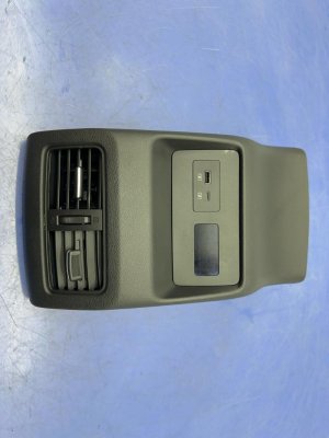 2021-2022 Nissan Rogue Black Center Console Back Cover Panel with Air Vent and USB Ports - Rear (Used OEM)
