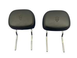 2017-2024 Maserati Levante Black Seat Leather Headrest with Embossed Crest - Front, Right (Passenger) (Used OEM)