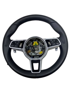 2019-2023 Porsche Cayenne Black Leather Steering Wheel (Used OEM)