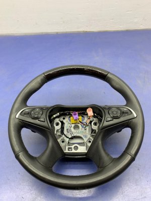 2019-2021 Buick Enclave Black Leather and Wood Trim Steering Wheel (Used OEM)