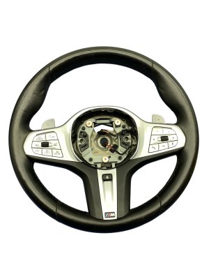 2018-2024 BMW X3 Black M Sport Heated Leather Steering Wheel with Drive Assist Pro Controls - Front (Used OEM)