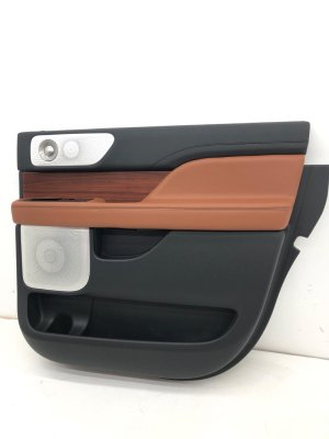 2018-2021 Lincoln Navigator Brown Door Interior Trim Panel with Revel Audio - Rear, Right (Passenger) (Used OEM)