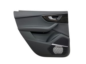 2020-2024 Audi Q7 Black Door Interior Trim Panel with Bang & Olufsen Speaker Cover - Rear, Left (Driver) (Used OEM)