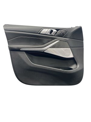 2019-2022 BMW X7 Black Door Interior Trim Panel with Vernasca Leather and Ambient Lighting - Front, Left (Driver) (Used OEM)
