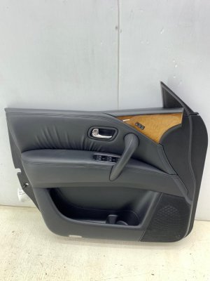 2011-2013 INFINITI QX56 Black Door Interior Trim Panel - Front, Left (Driver) (Used OEM)