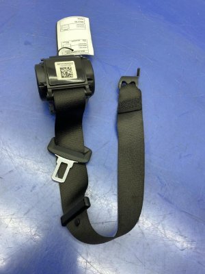 2016-2022 BMW M760i xDrive Black Center Seat Belt Assembly - Rear, Left (Driver) (Used OEM)