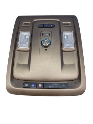 2021-2026 GMC Yukon XL Tan Center Overhead Console with Dome Light and HomeLink - Front (Used OEM)