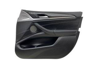 2020-2024 BMW X3 Black Door Interior Trim Panel with Leatherette and Carbon Fiber - Front, Right (Passenger) (Used OEM)