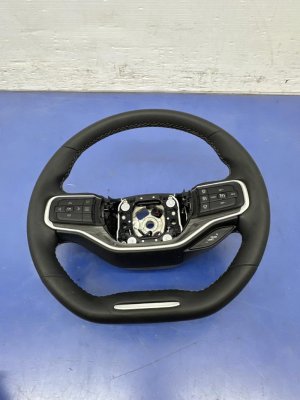 2022-2024 Jeep Wagoneer Black Heated Steering Wheel with Adaptive Cruise and Media Controls (Used OEM)