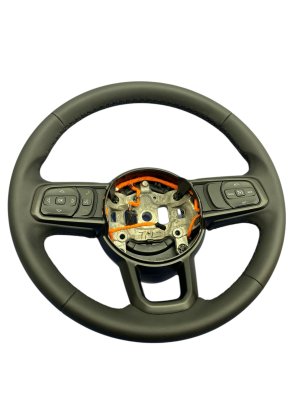 2018-2026 Jeep Wrangler Black Leather Steering Wheel with Voice Controls - Front (Used OEM)