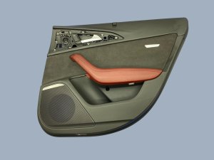 2012-2018 Audi A6 Arras Red Door Interior Trim Panel with Sun Shade - Rear, Right (Passenger) (Used OEM)