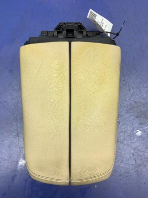 2016-2019 BMW 750i Beige Front Center Console Armrest (Used OEM)