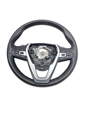 2018-2024 BMW X3 Black Heated Leather Steering Wheel with Paddle Shifters and Driving Assistant (Used OEM)