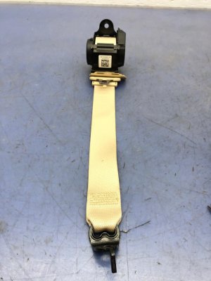 2016-2022 BMW M760i xDrive Beige Center Seat Belt Assembly - Rear, Left (Driver) (Used OEM)