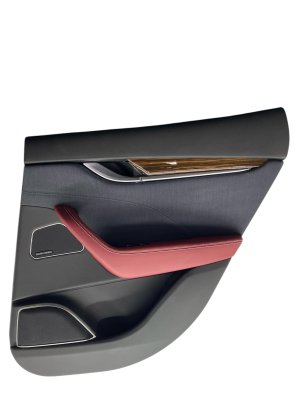 2017-2020 Maserati Levante Red Door Interior Trim Panel with Handle and Switch - Rear, Right (Passenger) (Used OEM)