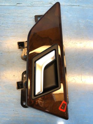 2008-2015 Mercedes-Benz C280 Silver Interior Door Handle with Wood Trim Cover Panel - Rear (Used OEM)