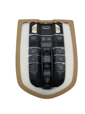2011-2018 Porsche Cayenne Beige Overhead Console Reading Courtesy Light and Switch Assembly - Front (Used OEM)